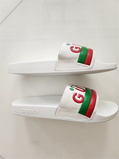 gucci grey lether slides|gucci original slides.